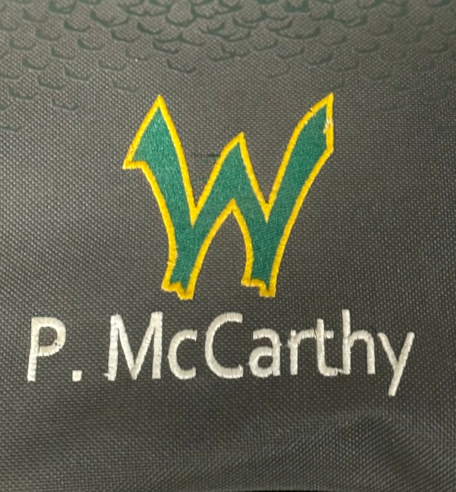 Warriors Bat Bag--Rawlings Impulse Backpack--Dark Green Bat Bag with Custom Embroidery