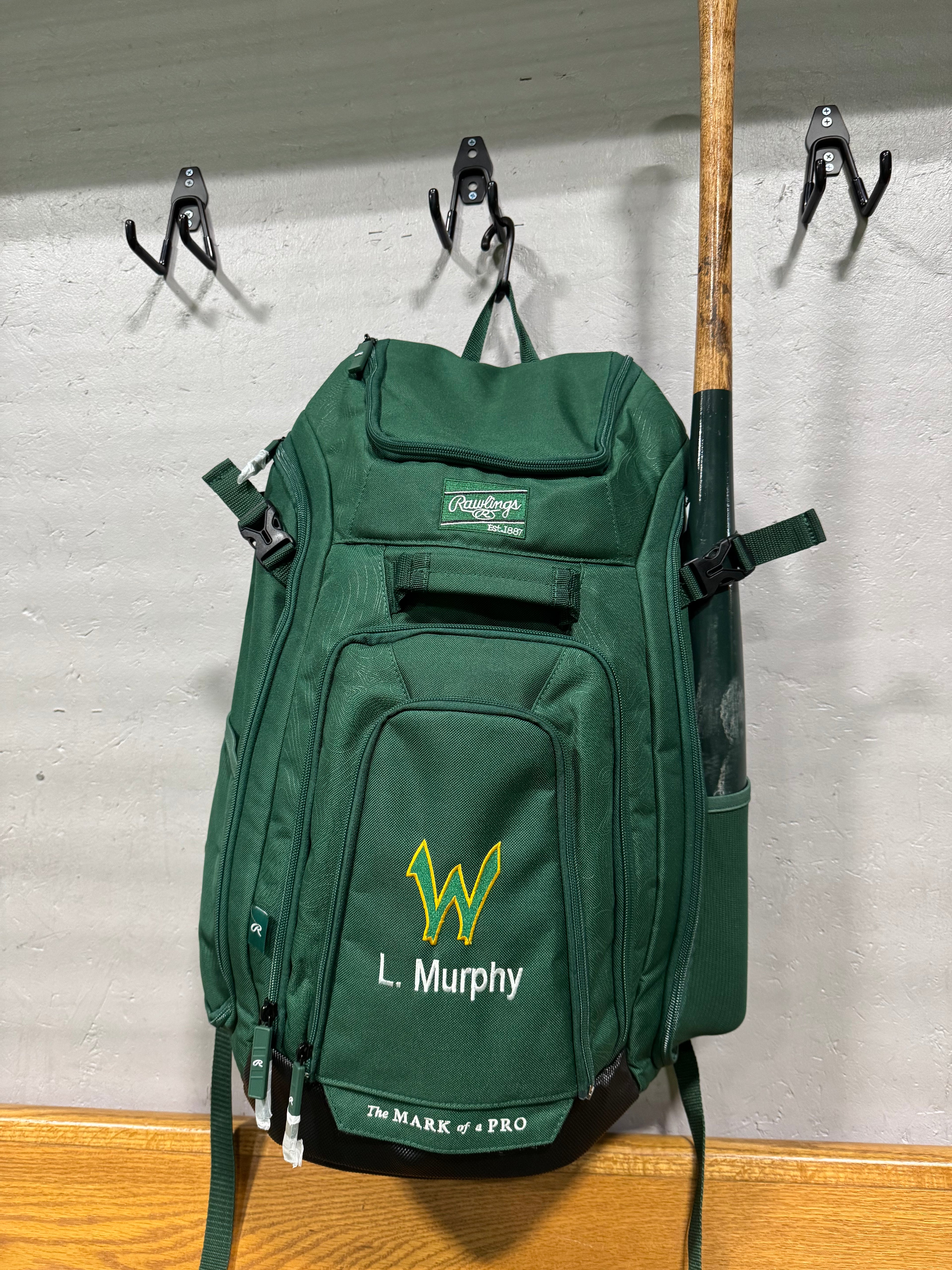 Warriors Bat Bag-Rawlings Legion2 Backpack--with Custom Embroidery - (Please type your player's last name in special instruction box at checkout)